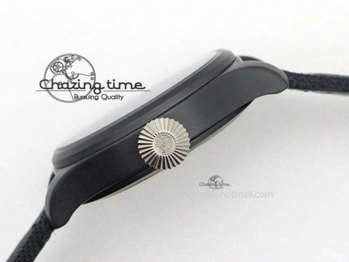 MIROTIME 0107 Durable Big Pilot 5019 Ceramic Case Black Dial Green Markers Asian 23J 7396